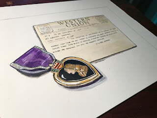 Black and white photo of Omaha Beach during D-Day