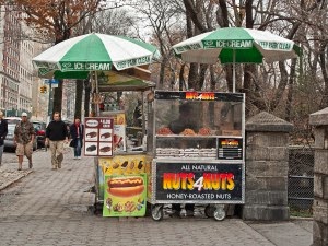 Rainy street scene in New York City