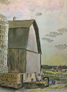 Farmhouse and farmland with cows and horses near Salem Heights