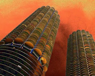 Sax Hotel building in downtown Chicago on a cold November day