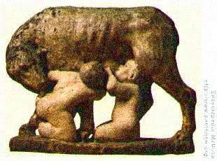 Ancient Roman statue representing Romulus